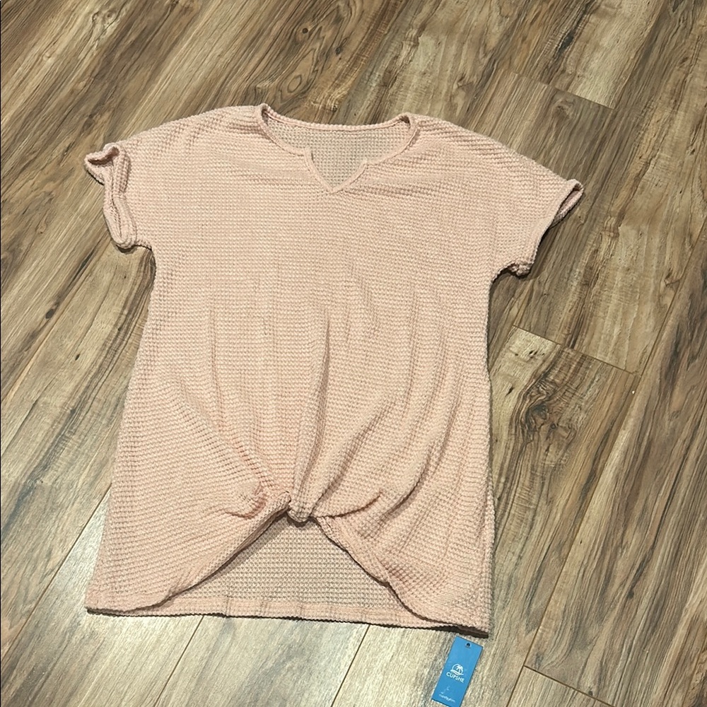 Women's Pink Knotted Swim Cover Up